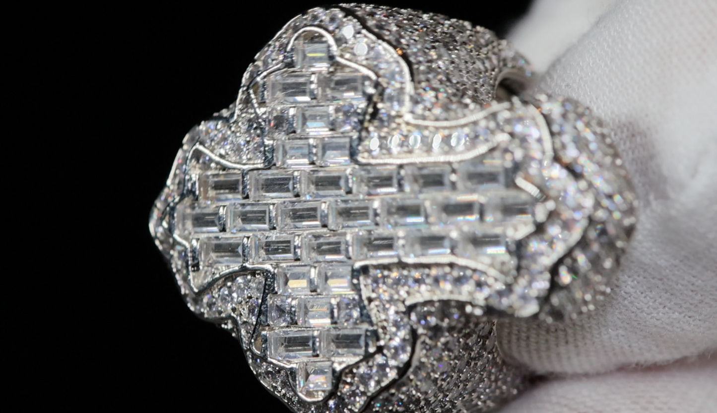 Iced Out Cross Ring | Diamond Cross Ring | Mens Hip Hop Cross Ring