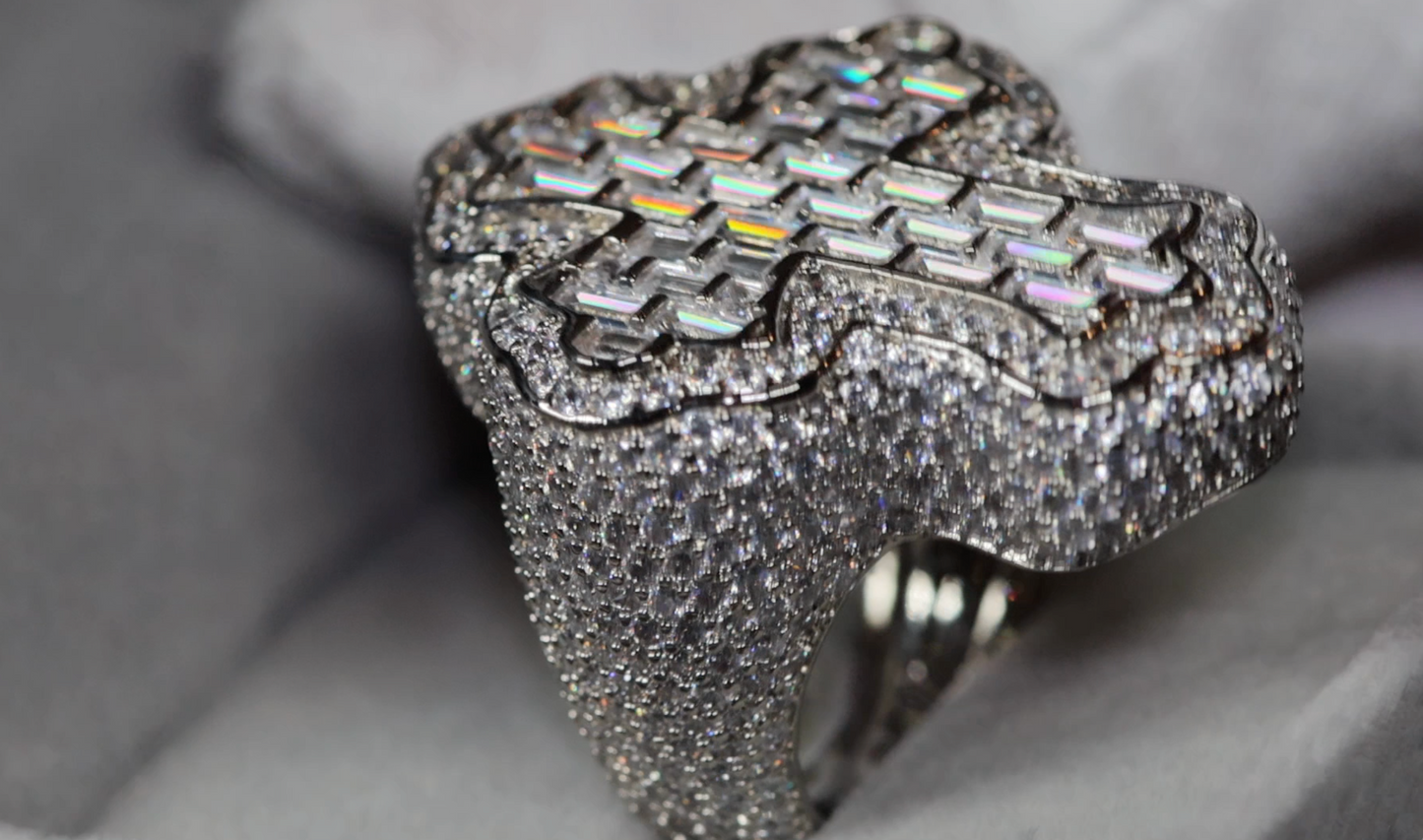 Iced Out Cross Ring | Diamond Cross Ring | Mens Hip Hop Cross Ring
