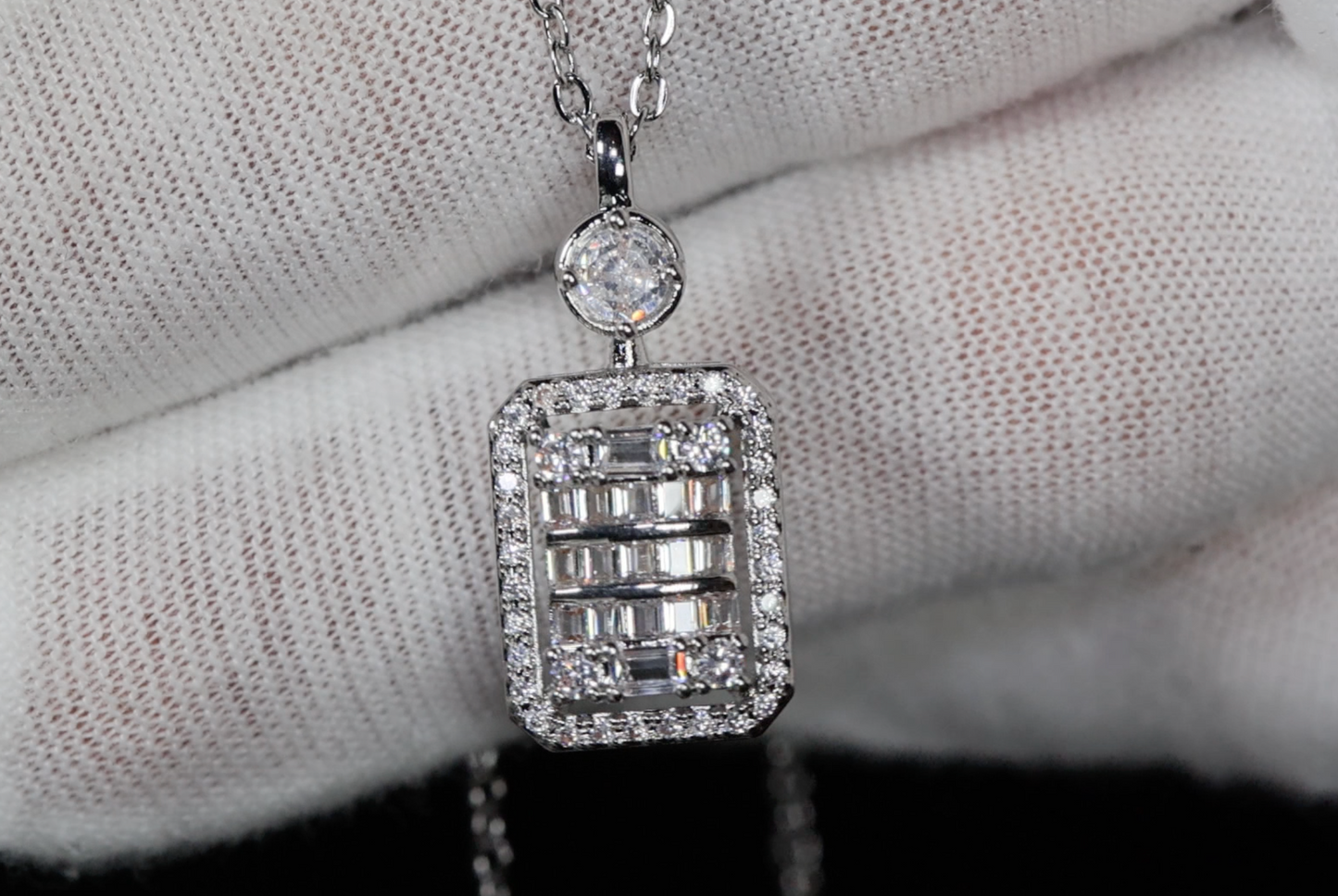 Womens Baguette Diamond Pendant