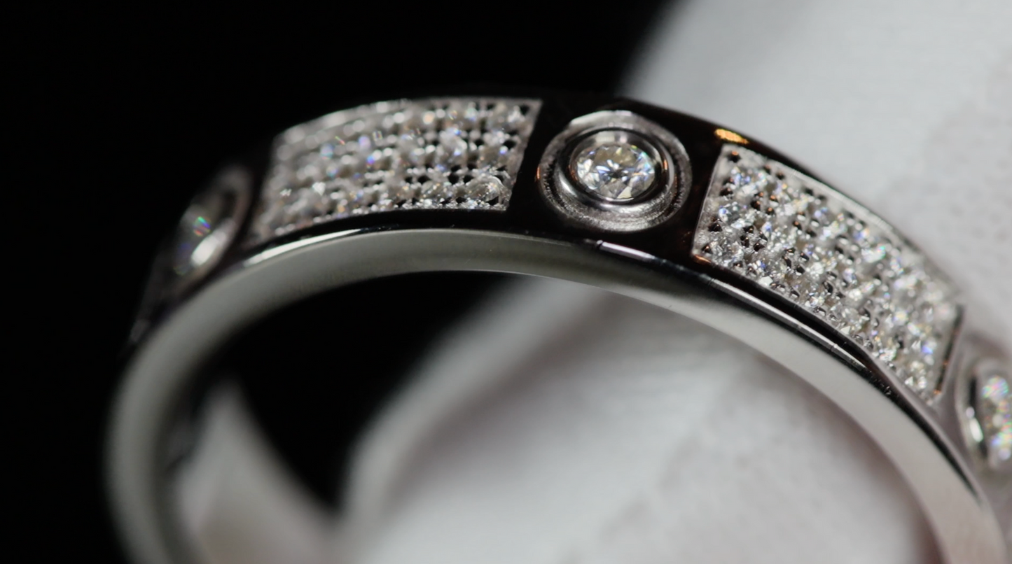 Moissanite Diamond Wedding Band | Mens Moissanite Wedding Ring