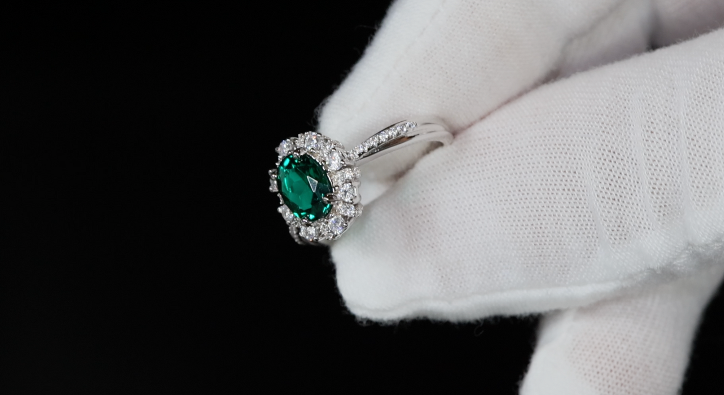 Colombian Emerald Engagement Ring