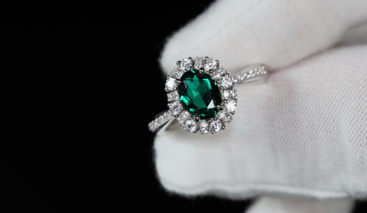 Colombian Emerald Engagement Ring