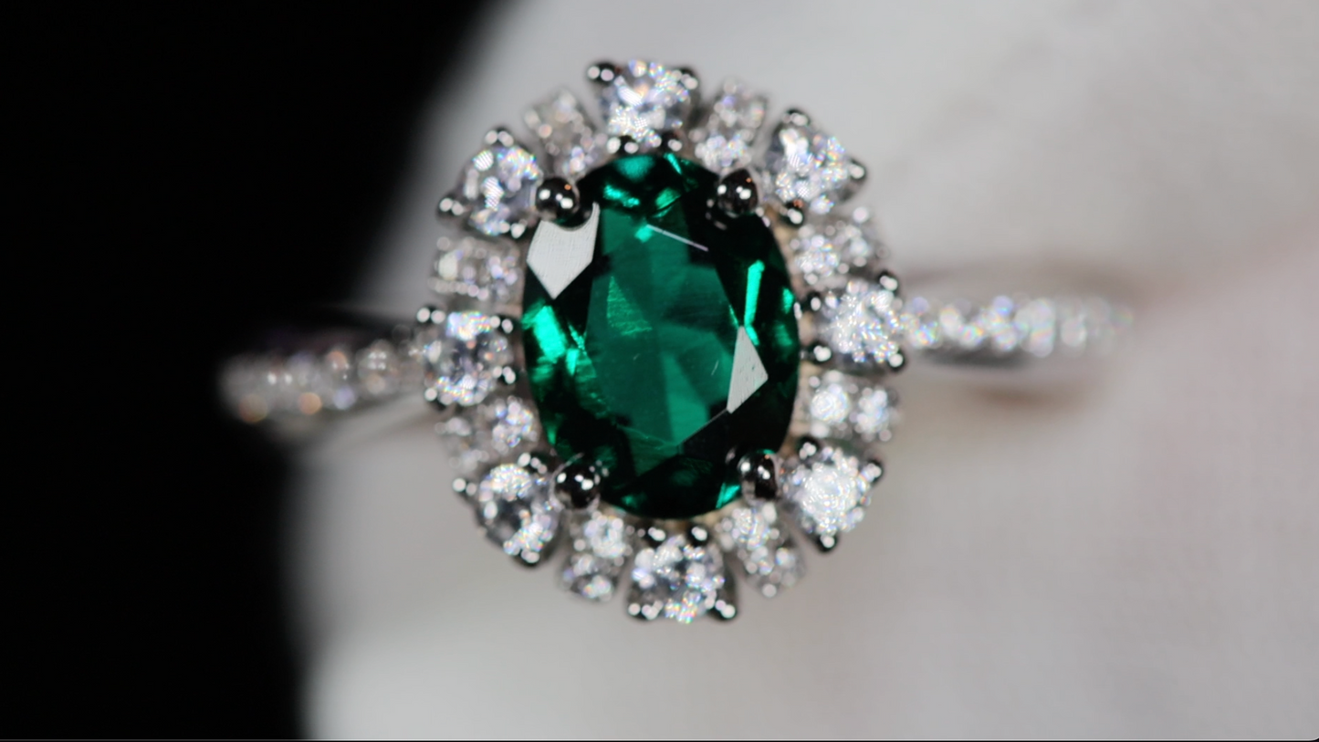 Colombian Emerald Engagement Ring