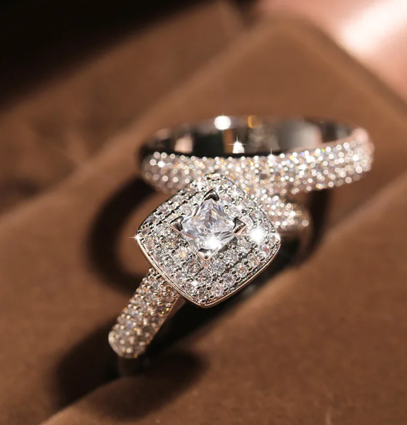 Princess Cut Diamond Wedding Ring | Engagement Ring | Womens Diamond Engagement Ring Set