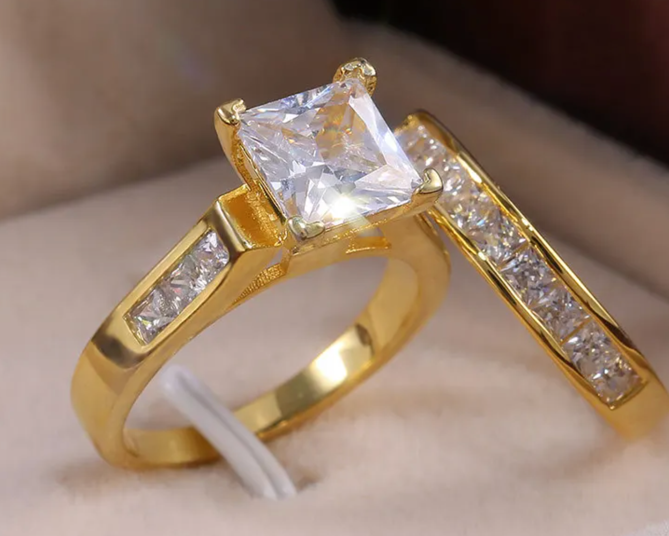 Gold Engagement Ring Set