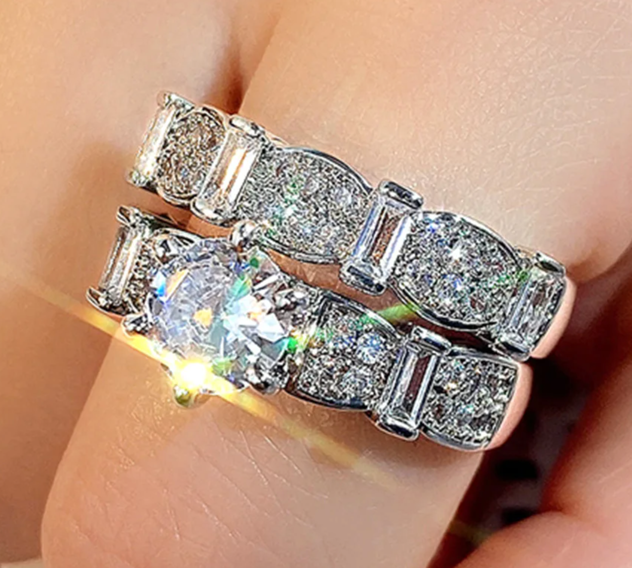 Engagement Ring Set | Womens Diamond Ring | Wedding Ring Set