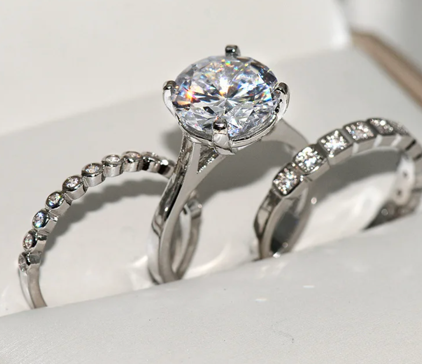 Womens Wedding Ring Set | Engagement Ring Set | Diamond Wedding Ring Set