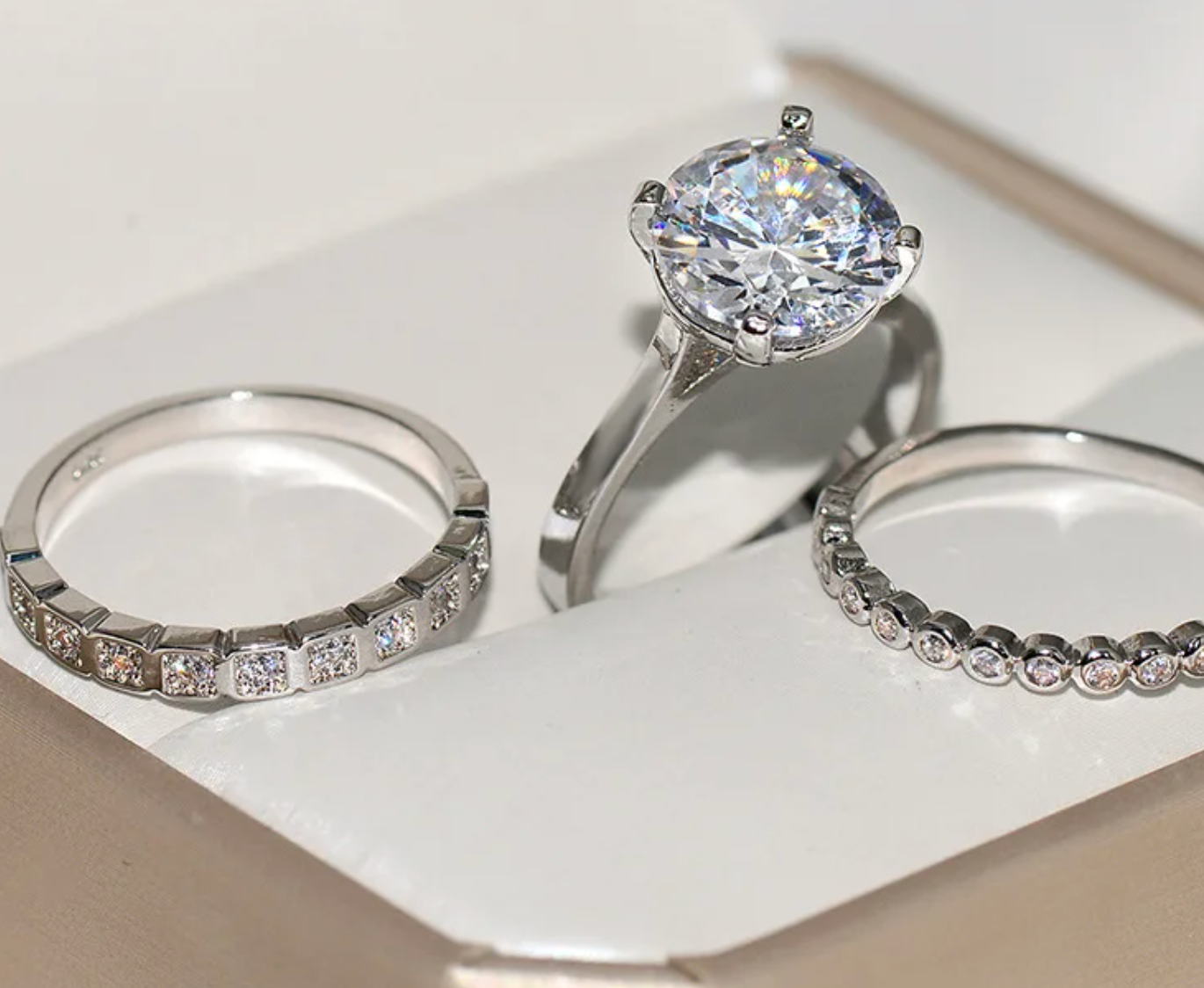 Womens Wedding Ring Set | Engagement Ring Set | Diamond Wedding Ring Set