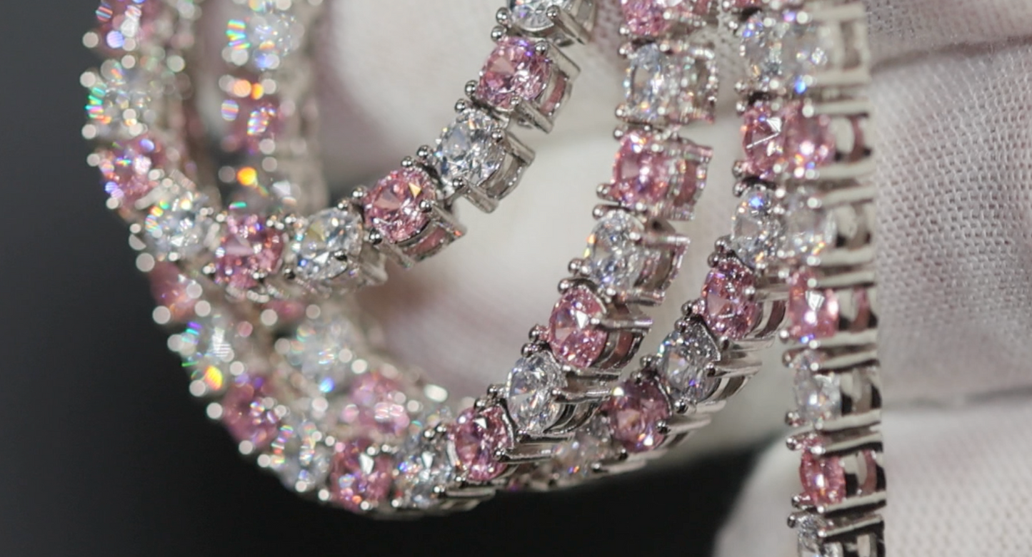 Tennis Chain | Pink Diamond Tennis Chain | Pink Diamond Necklace