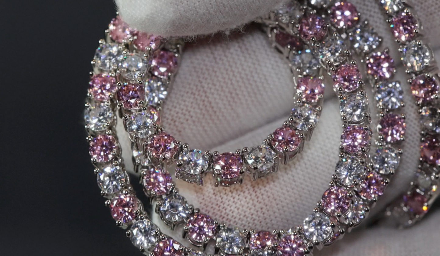Tennis Chain | Pink Diamond Tennis Chain | Pink Diamond Necklace