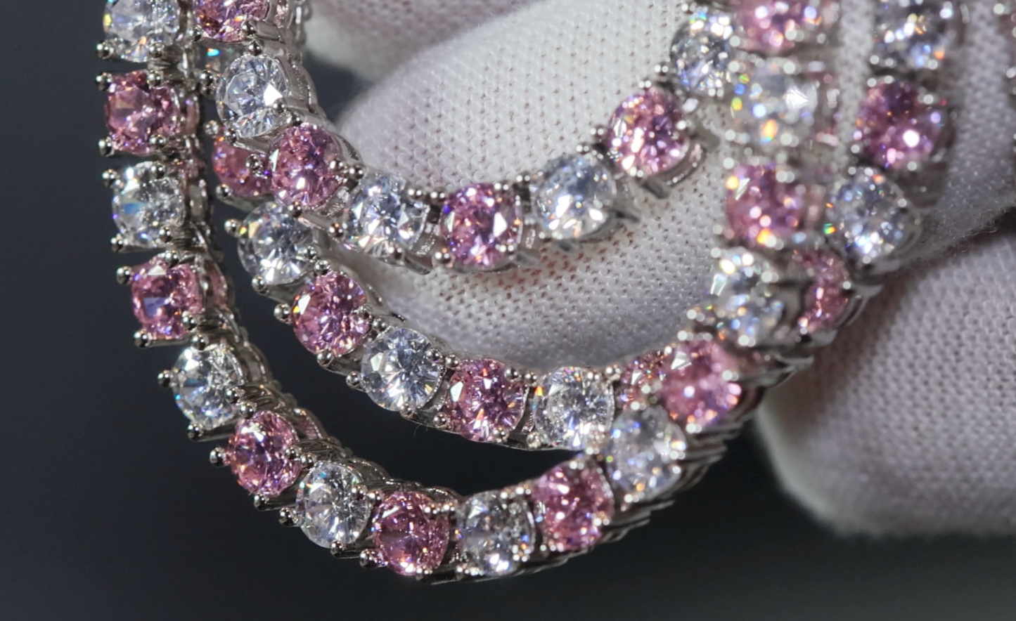 Tennis Chain | Pink Diamond Tennis Chain | Pink Diamond Necklace