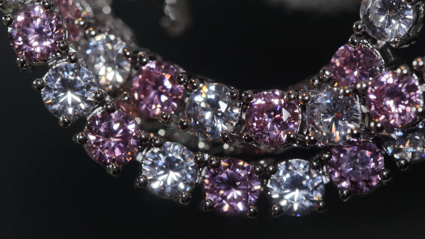 Tennis Chain | Pink Diamond Tennis Chain | Pink Diamond Necklace