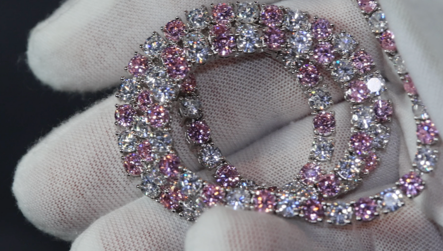 Tennis Chain | Pink Diamond Tennis Chain | Pink Diamond Necklace