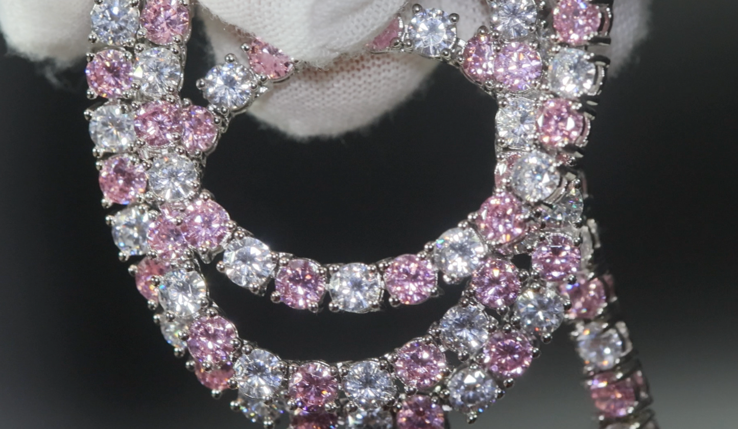 Tennis Chain | Pink Diamond Tennis Chain | Pink Diamond Necklace