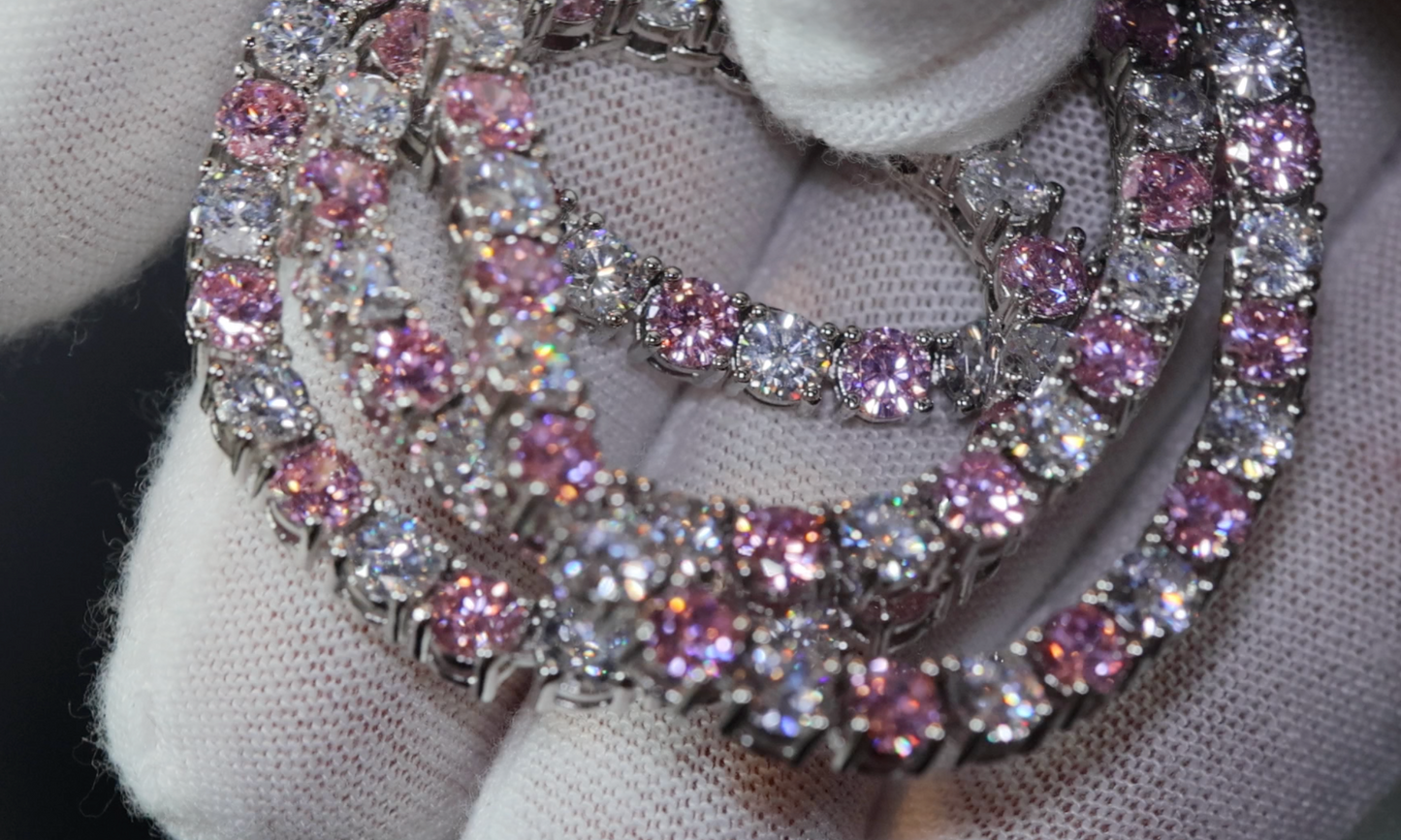 Tennis Chain | Pink Diamond Tennis Chain | Pink Diamond Necklace