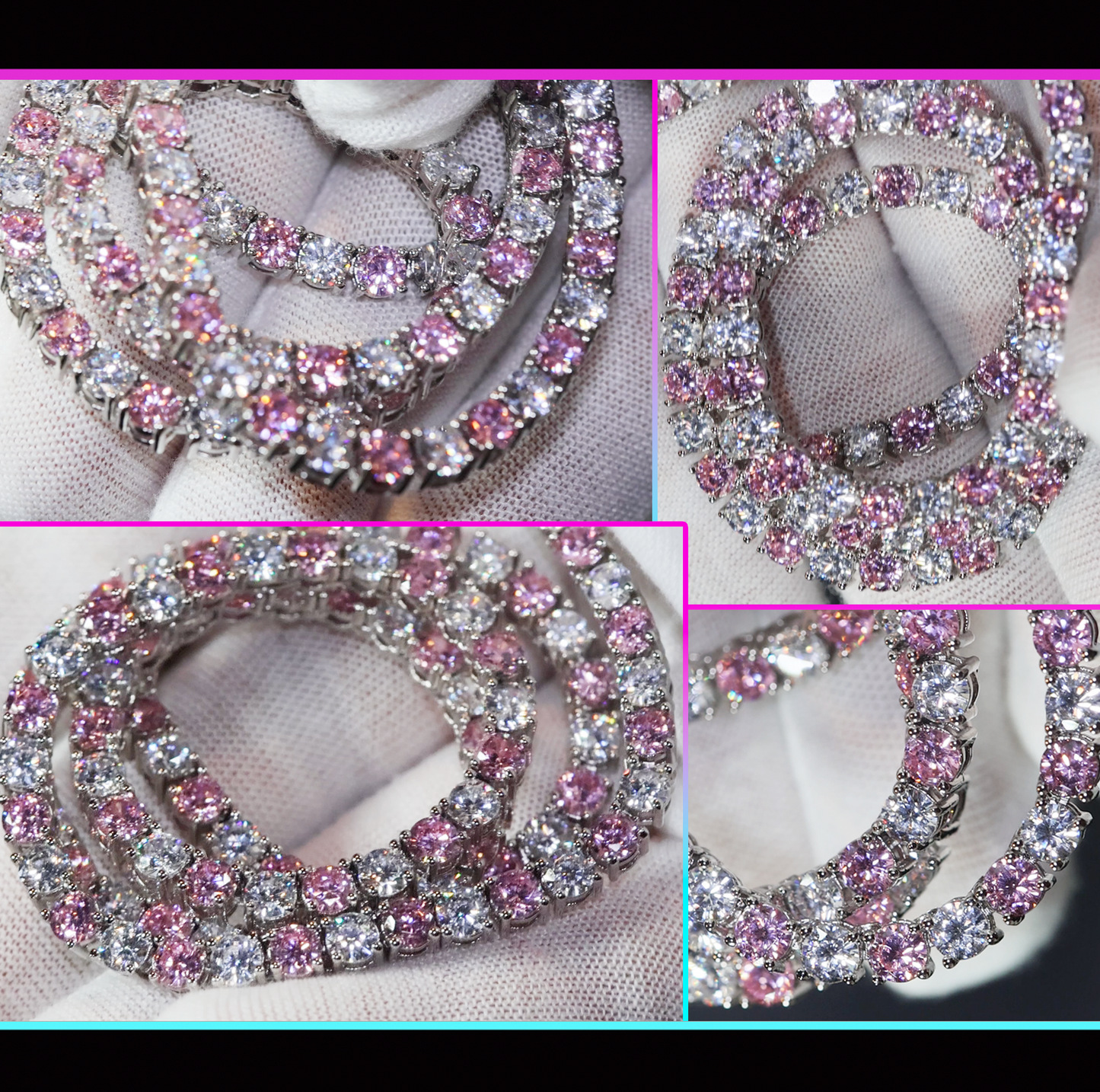 Tennis Chain | Pink Diamond Tennis Chain | Pink Diamond Necklace