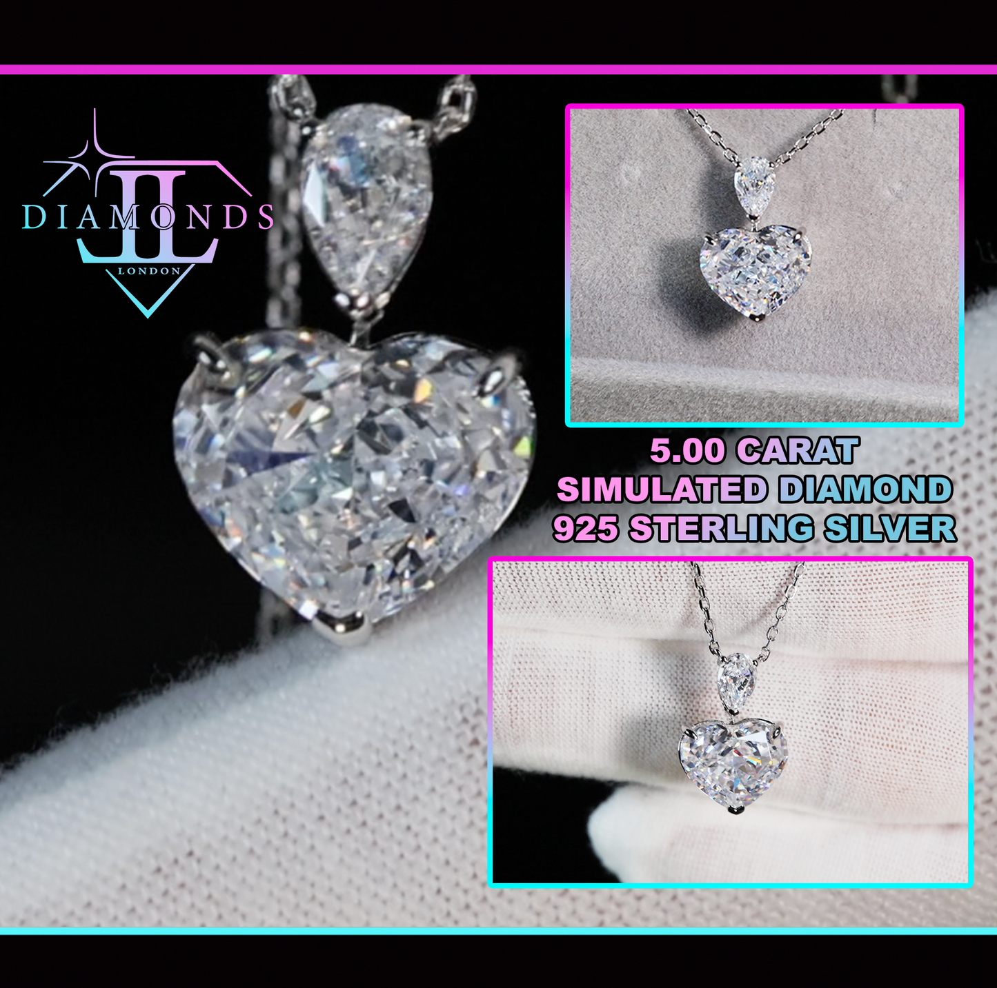 5.0 Carat Diamond Heart Pendant | Heart Diamond Pendant