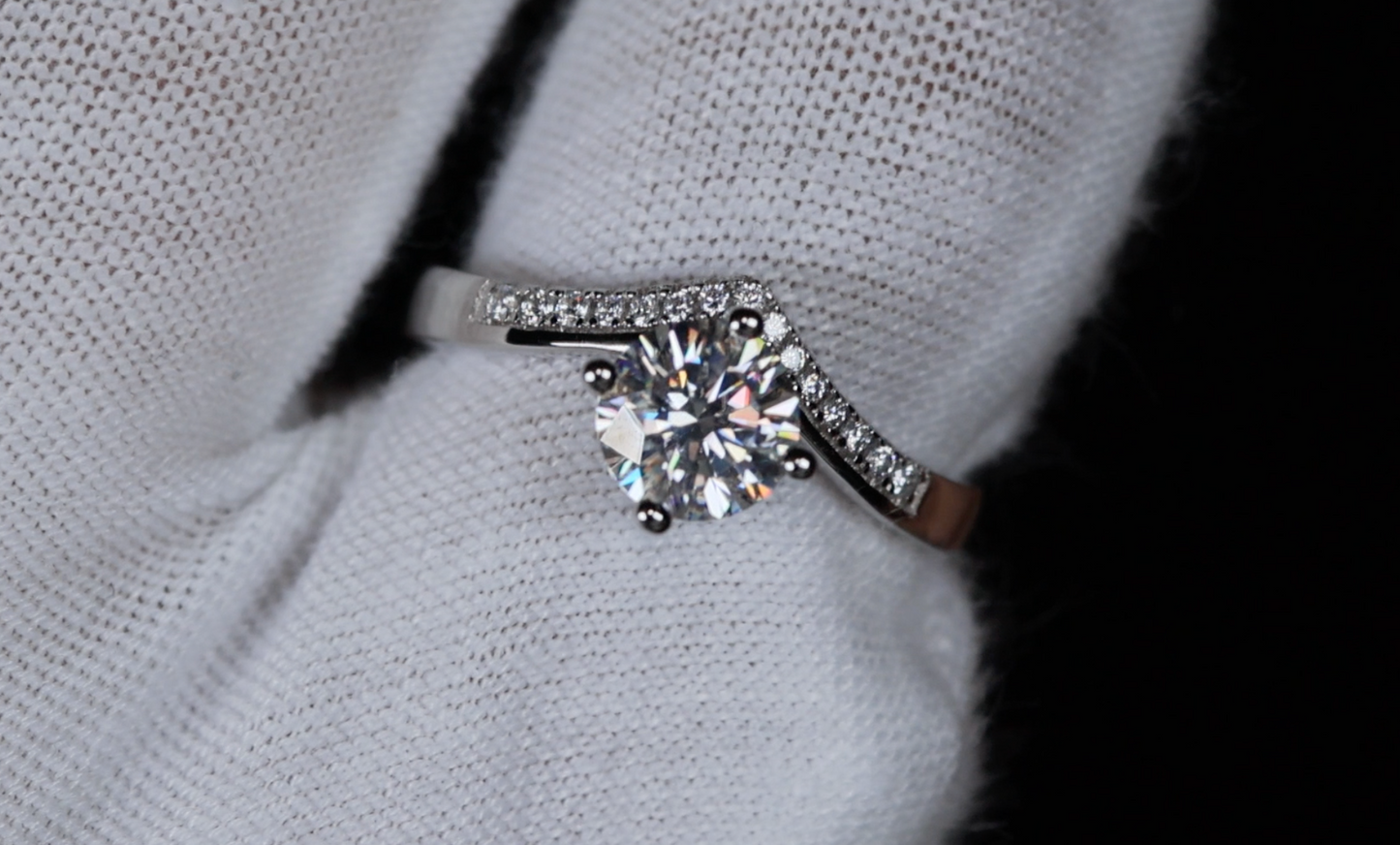 Moissanite Diamond Engagement Ring | Moissanite Ring | Wishbone Engagement Rings