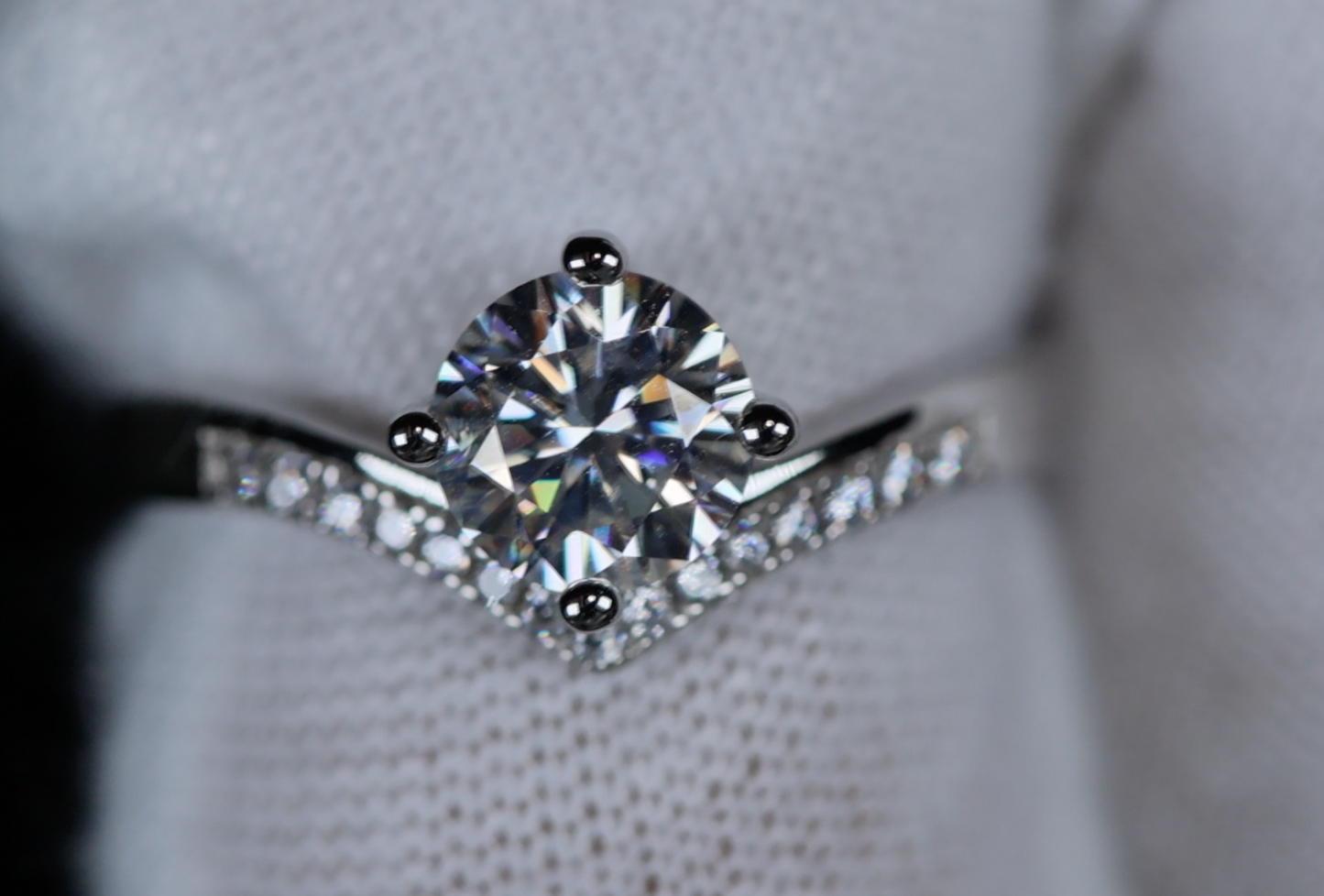Moissanite Diamond Engagement Ring | Moissanite Ring | Wishbone Engagement Rings