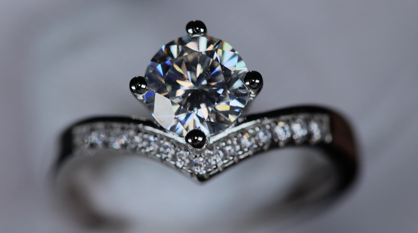Moissanite Diamond Engagement Ring | Moissanite Ring | Wishbone Engagement Rings