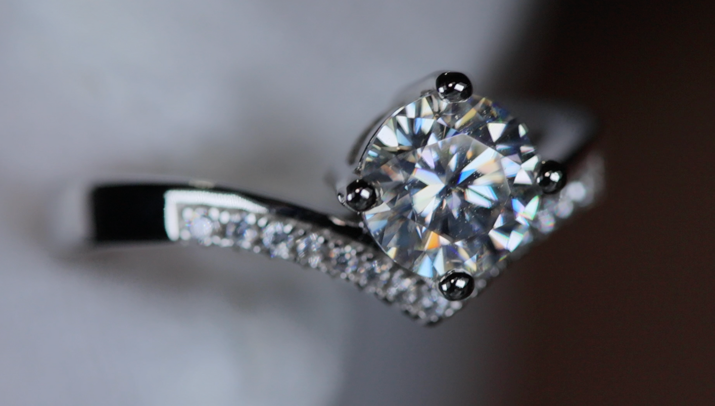 Moissanite Diamond Engagement Ring | Moissanite Ring | Wishbone Engagement Rings