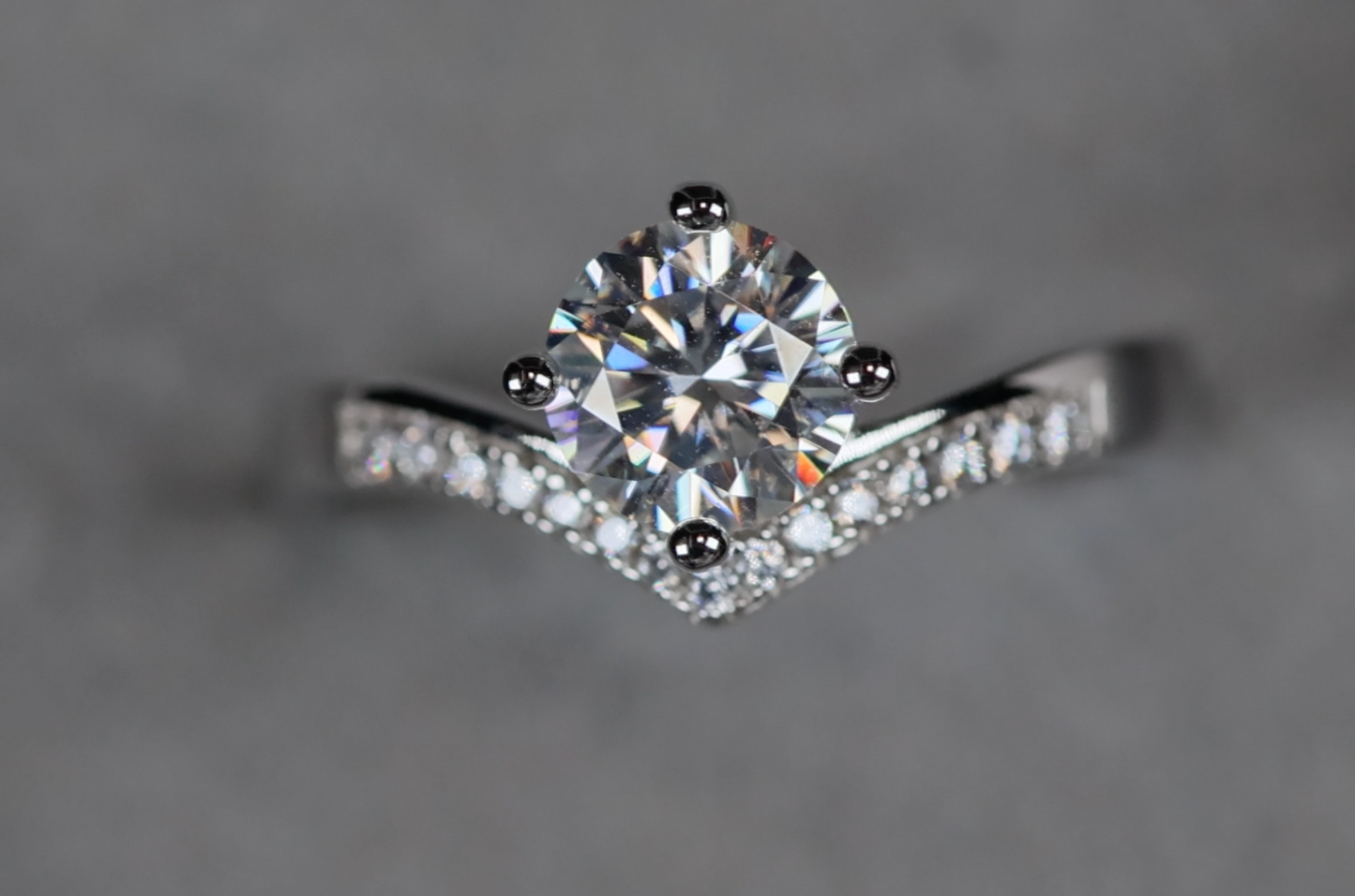 Moissanite Diamond Engagement Ring | Moissanite Ring | Wishbone Engagement Rings