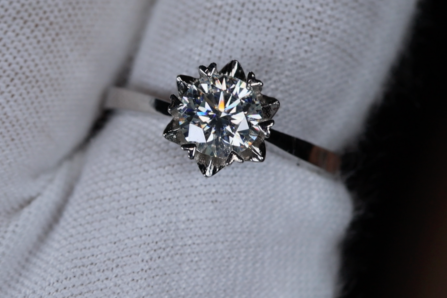 Womens Moissanite Diamond Ring