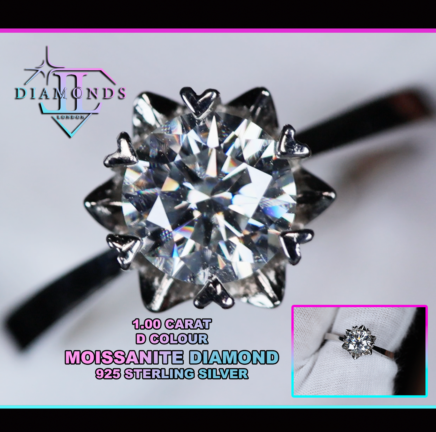 Womens Moissanite Ring