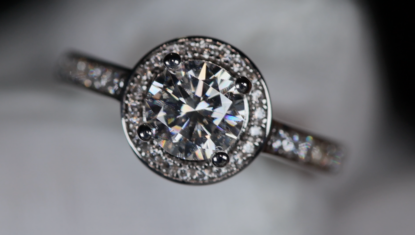 Womens Moissanite Diamond Engagement Ring