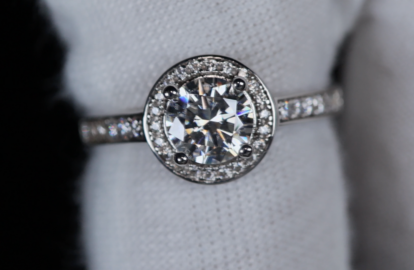 Womens Moissanite Diamond Engagement Ring
