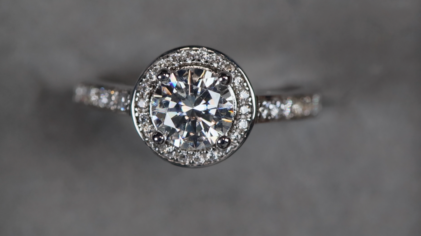 Womens Moissanite Diamond Engagement Ring
