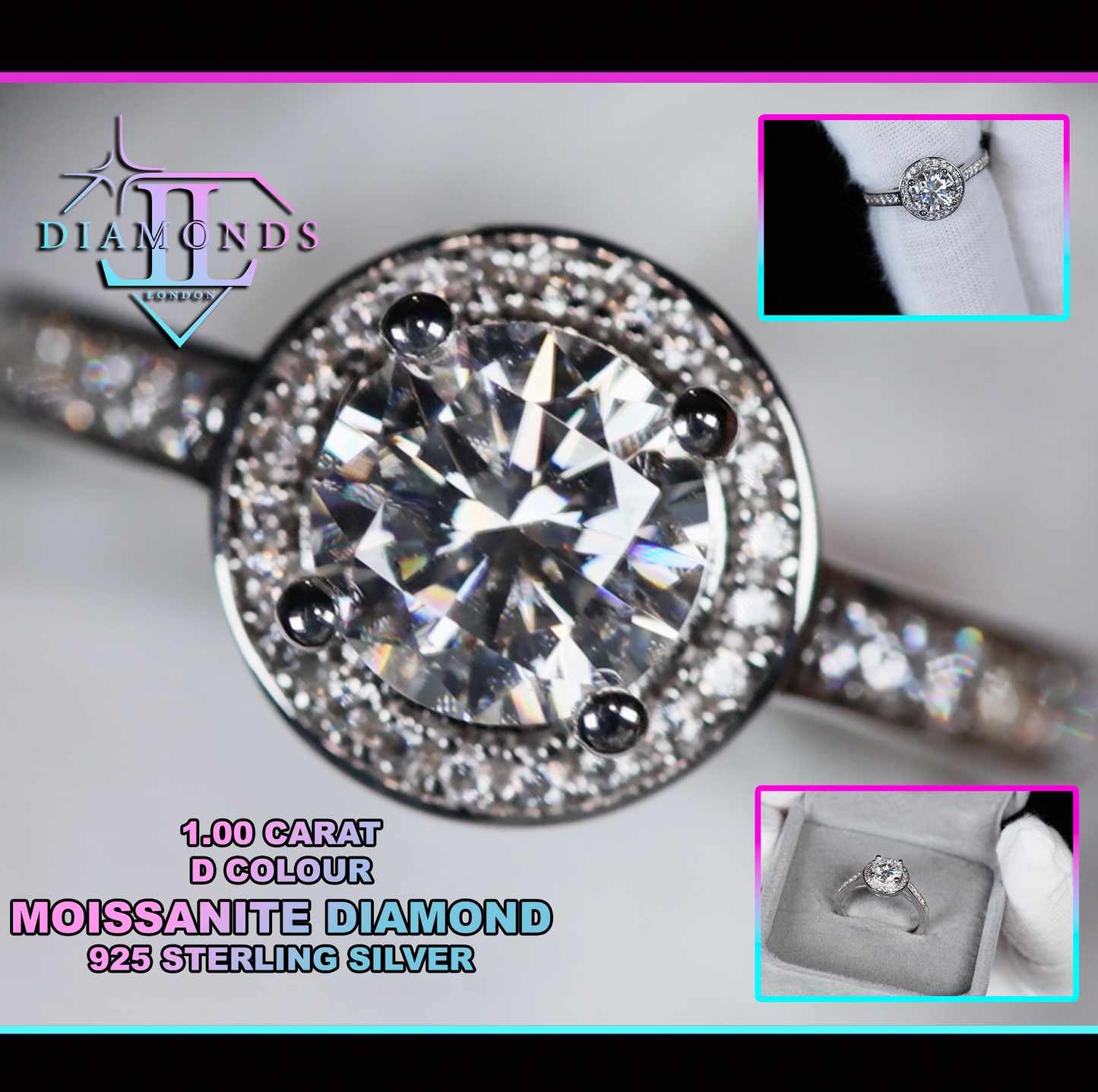 Womens Moissanite Diamond Engagement Ring