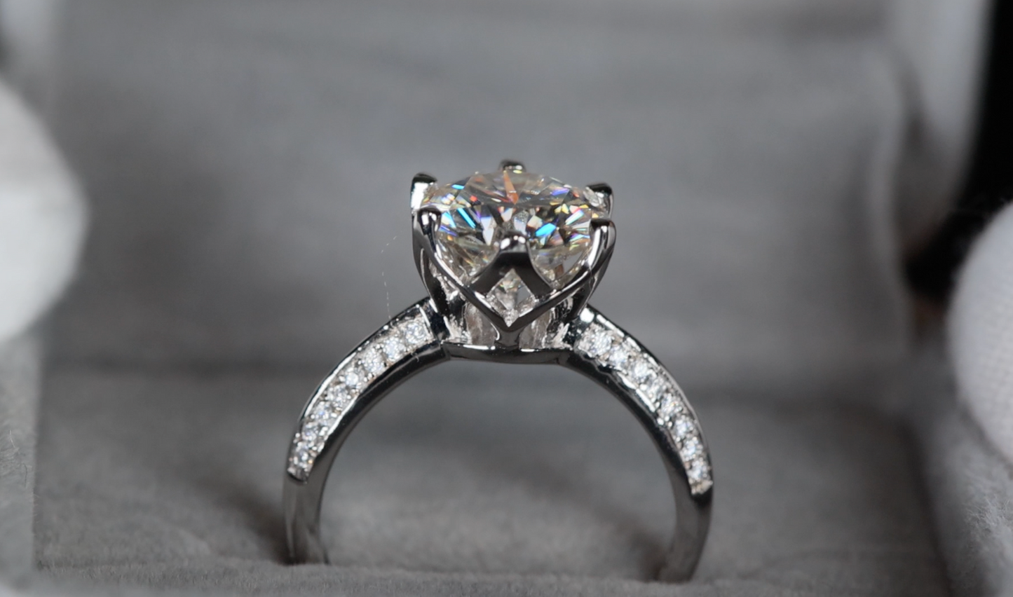 Womens Moissanite Engagement Ring