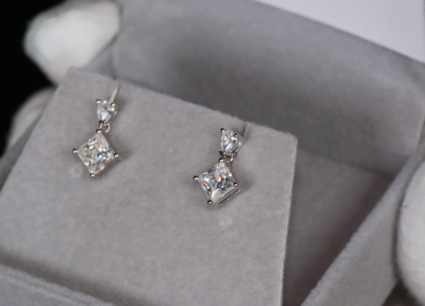 princess cut diamond earrings