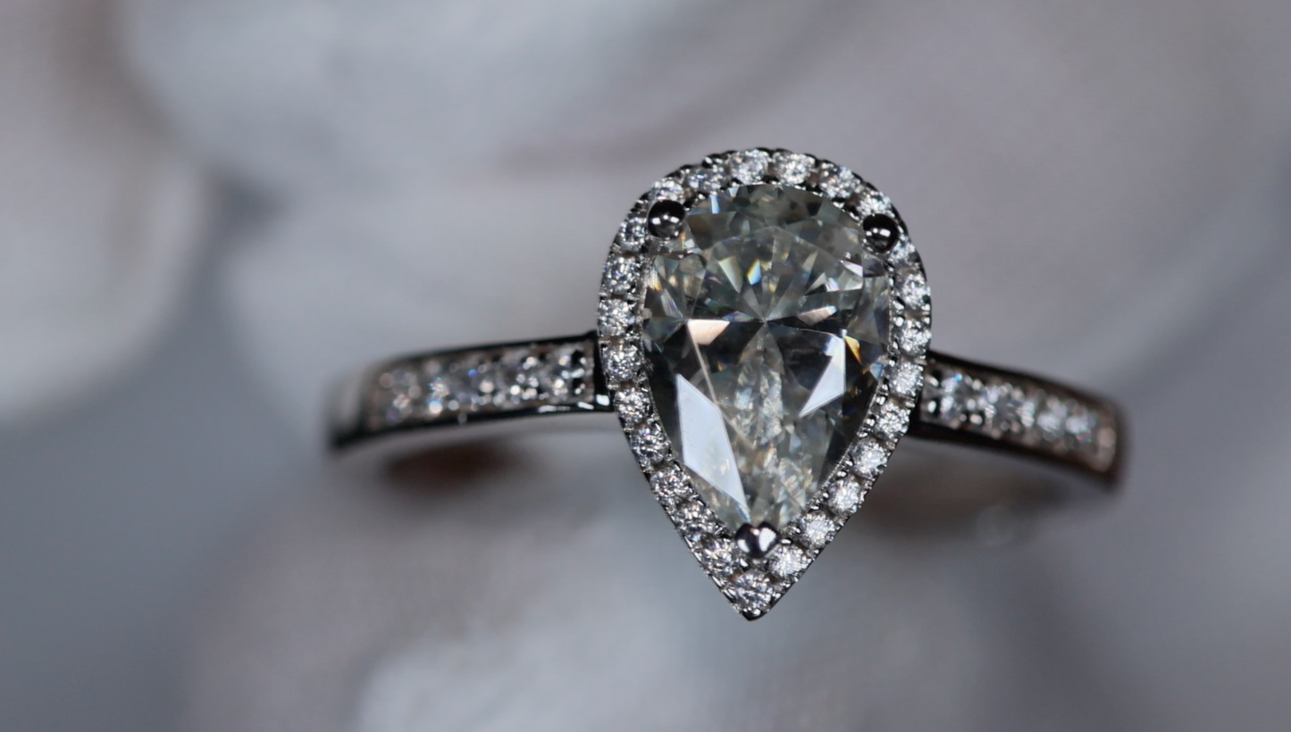 Womens Moissanite Engagement Ring