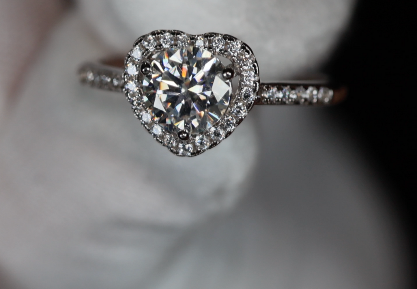 Moissanite Diamond Heart Ring