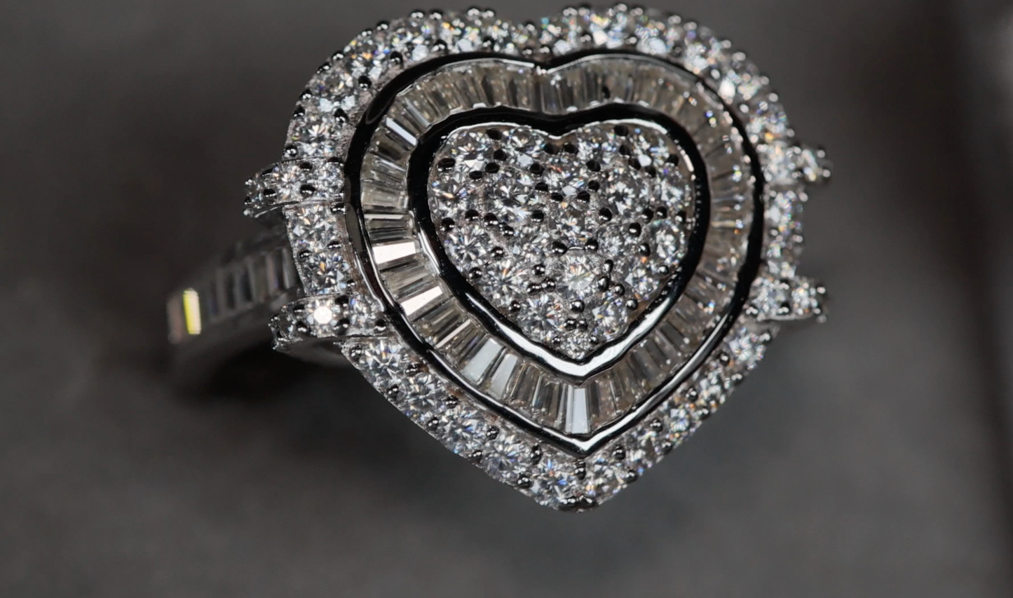 Moissanite Diamond Heart Ring