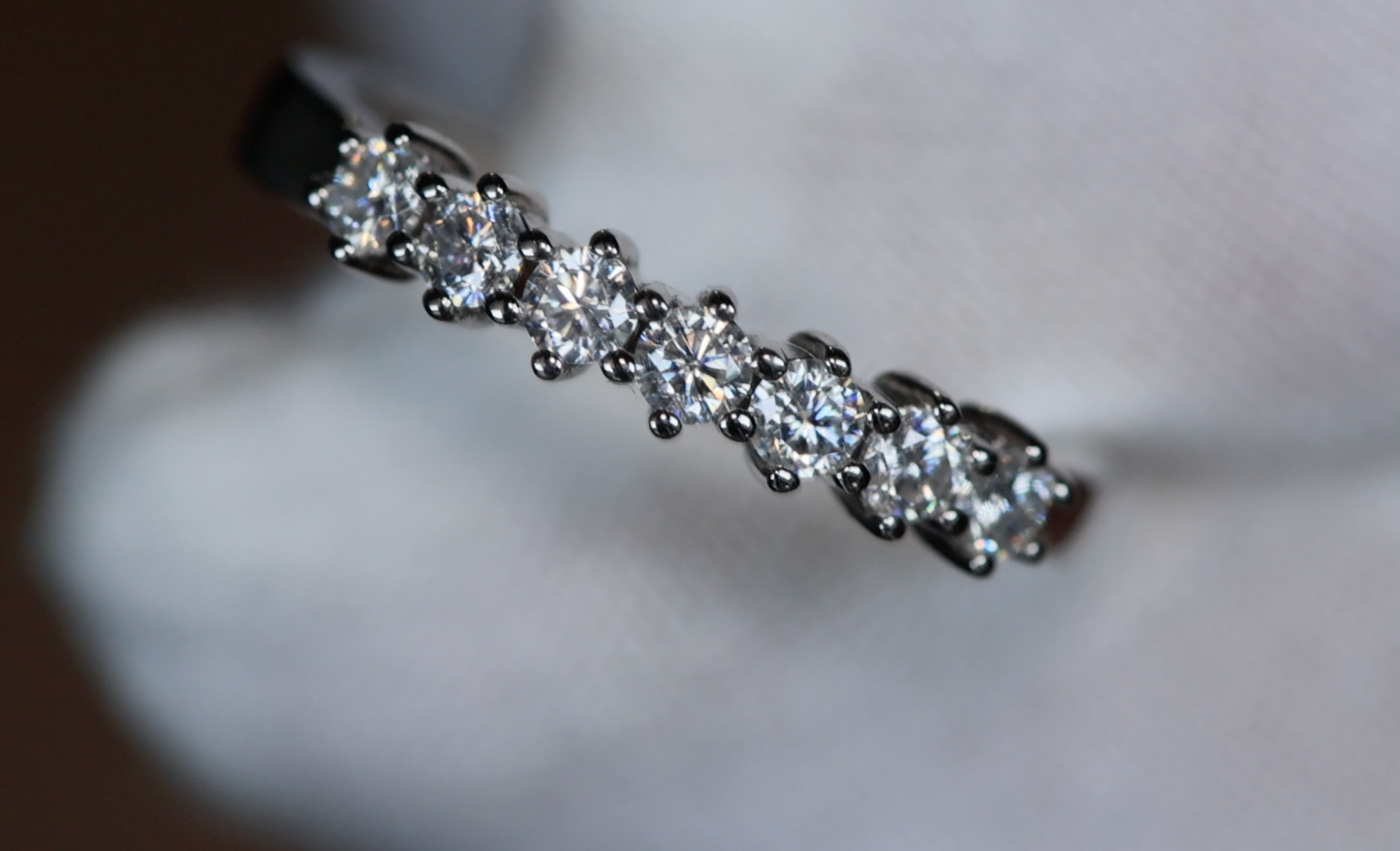 Moissanite Diamond Wedding Band