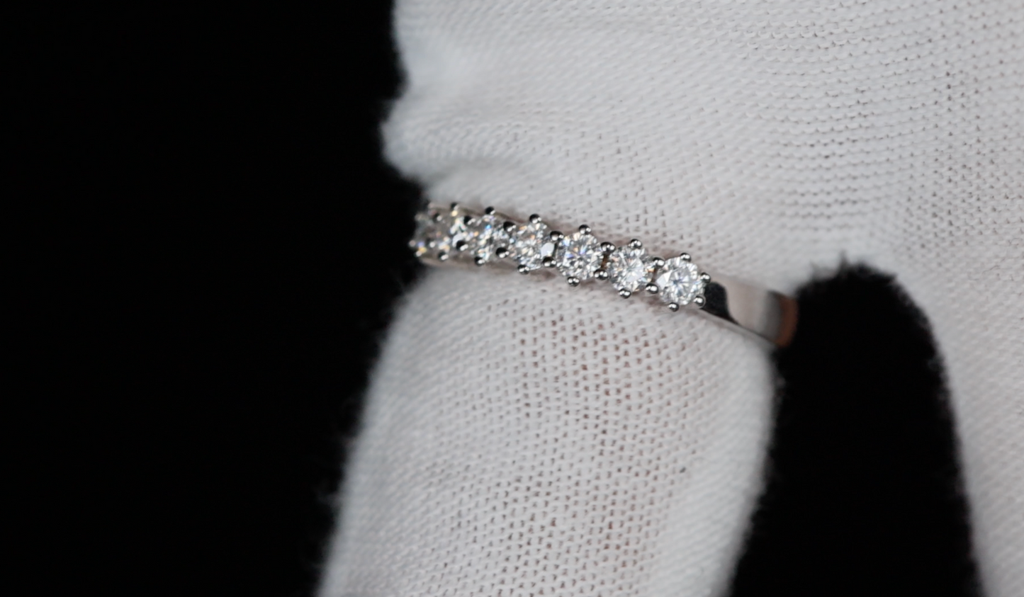 Moissanite Diamond Wedding Band