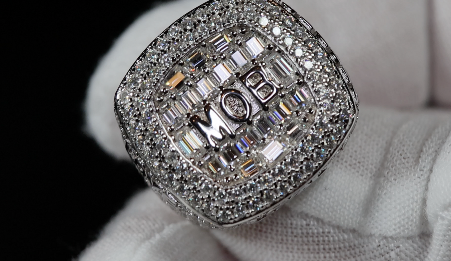 moissanite hip hop ring