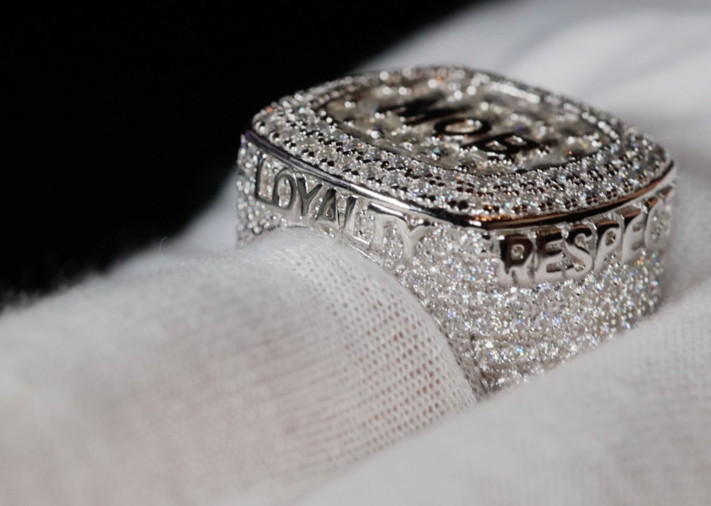 moissanite iced ring