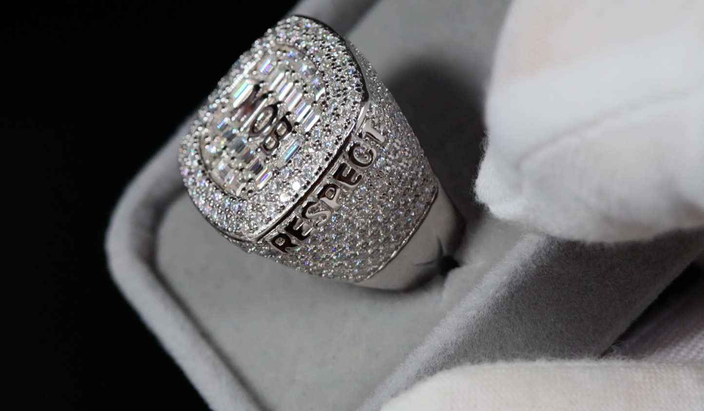 mens moissanite hip hop ring