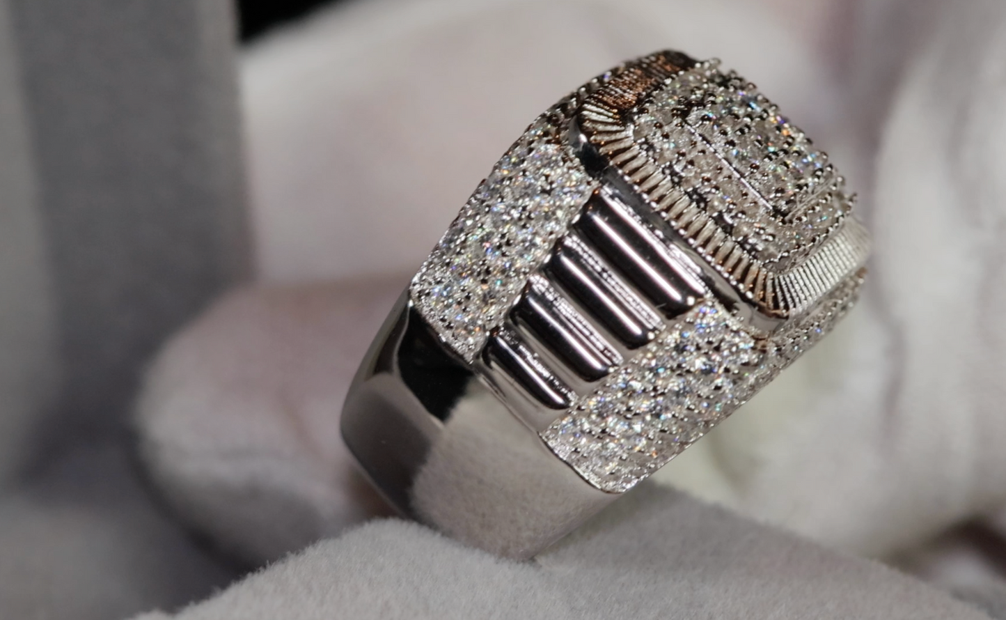 mens custom iced rings