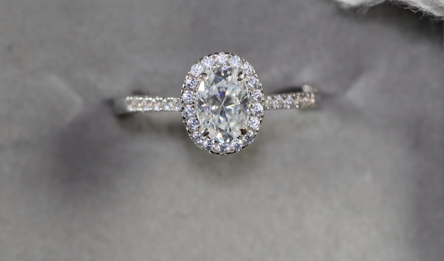 Moissanite Oval Diamond Ring