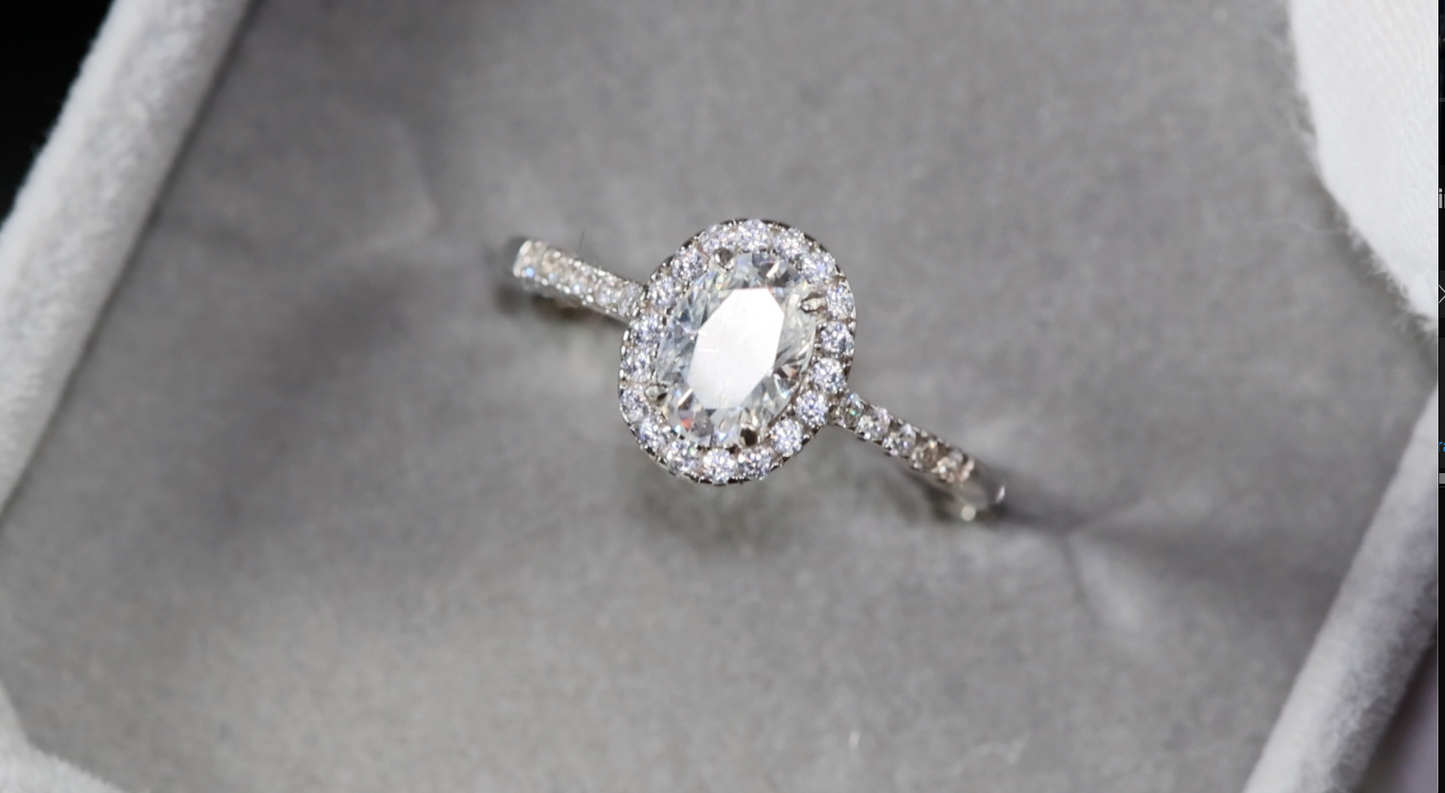 Moissanite Oval Diamond Ring