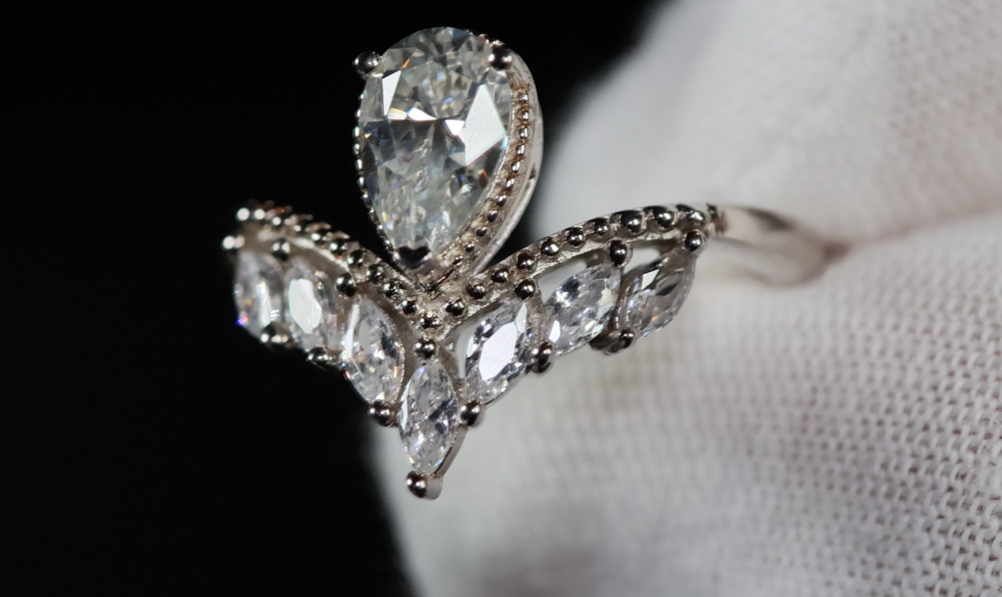 wish bone engagement ring