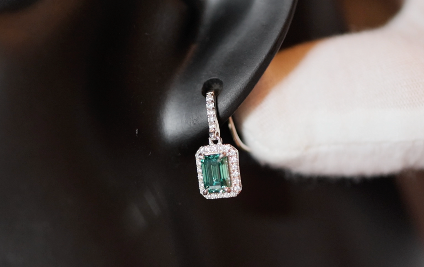 Moissanite Emerald Earrings