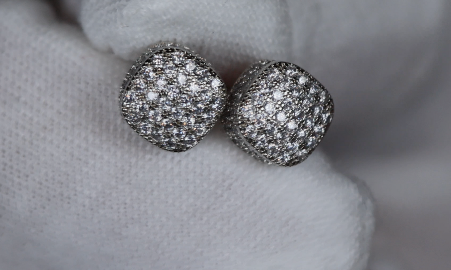 Cube diamond ear studs | Mens diamond ear studs | Womens diamond ear studs