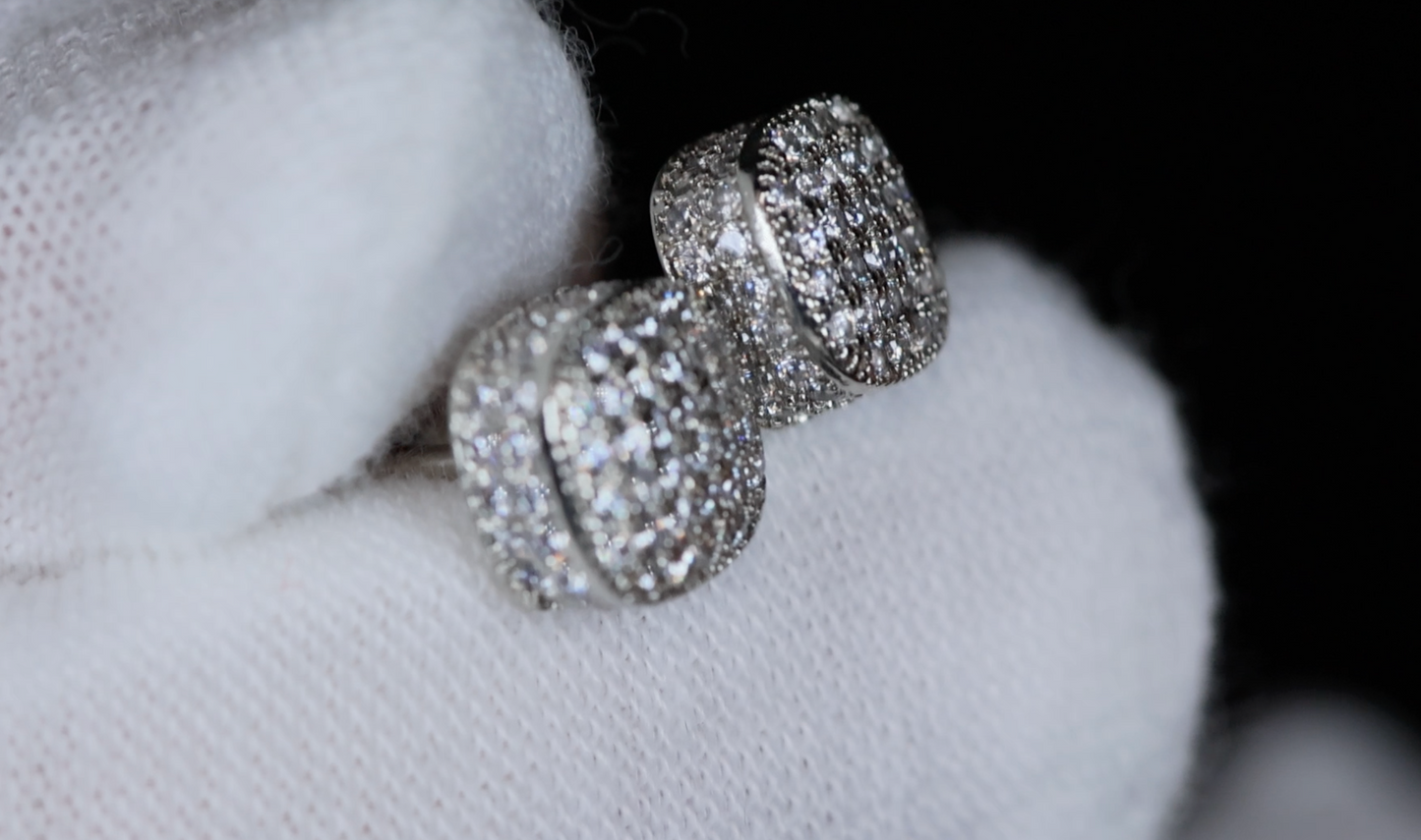 Cube diamond ear studs | Mens diamond ear studs | Womens diamond ear studs