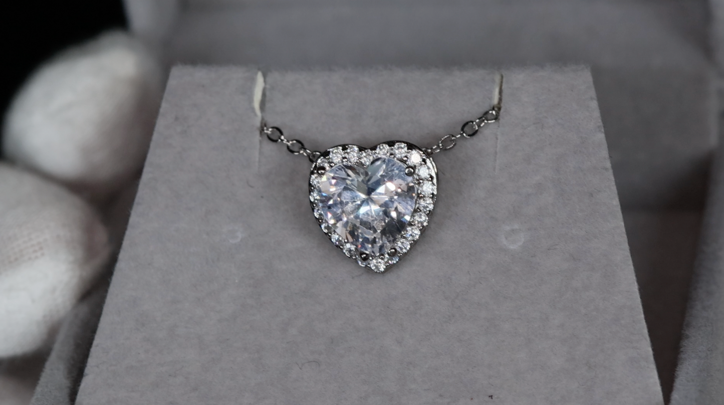 Diamond Heart Necklace | Womens Diamond Necklace | Heart Necklace with Diamonds | Heart Pendant